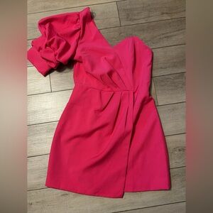 DO+BE One-Shoulder Hot Pink Dress size small